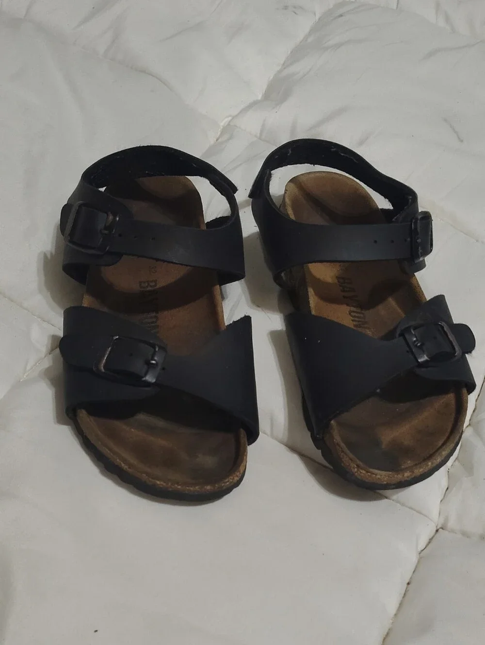 Kids Black Adjustable Buckle Sandals - Comfortable Everyday Wear